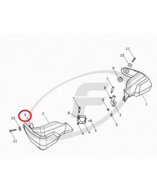 Шайба защиты рук TRIUMPH Tiger Explorer 1200 внутренняя T2309020