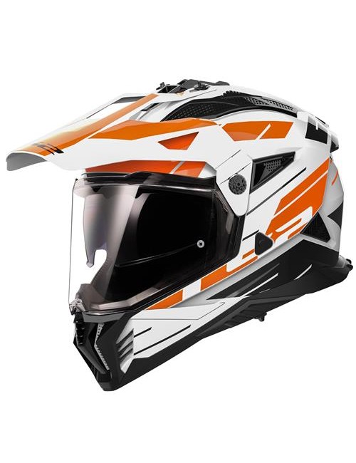 Шлем LS2 PIONEER II NAMIB WHITE ORANGE MX702 Шлем LS2 PIONEER II NAMIB WHITE ORANGE MX702