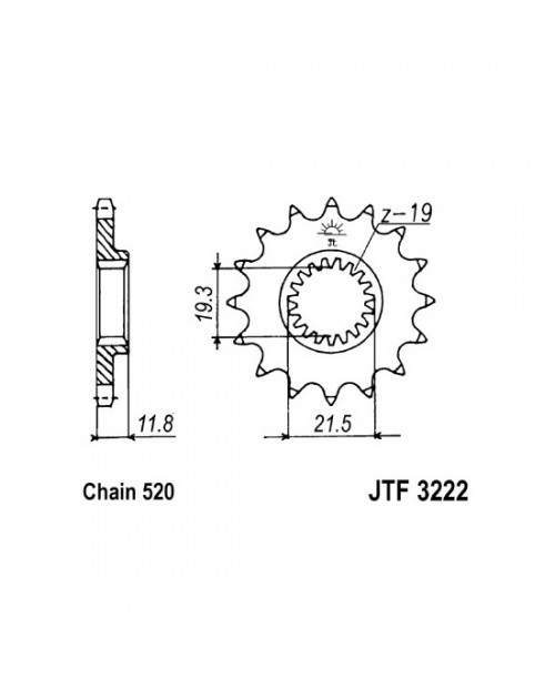 Звезда приводная передняя JT Sprockets JTF3222.12