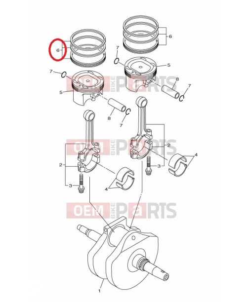 Кольца поршневые 4T 950cc YAMAHA 5S7-11603-00