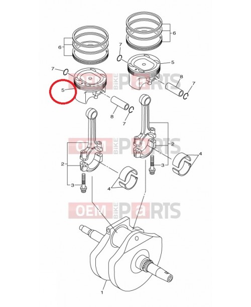 Поршень YAMAHA 5S7-11631-01