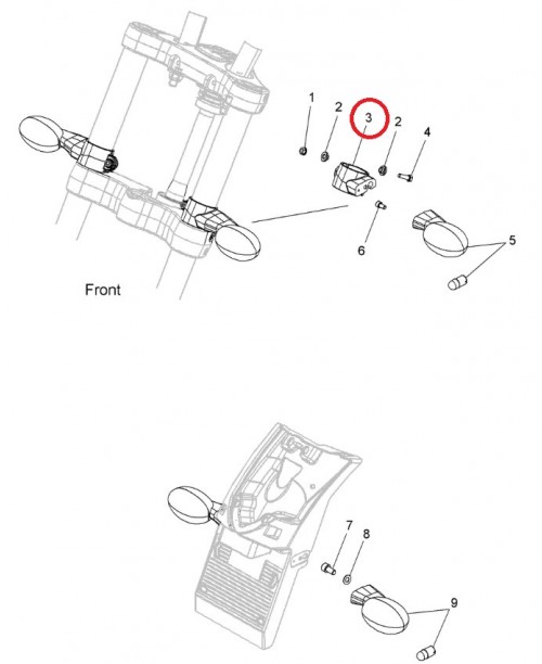 Кронштейн указателя поворота VICTORY передний левый на перо вилки 43 mm 5413265