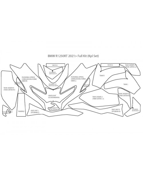 Защитная пленка WUNDERLICH BMW R1250RT 2021 - комплект