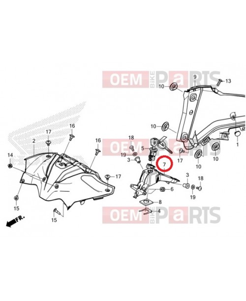 Кронштейн замка зажигания HONDA NC750XDM/NC750X DCT 2021 81331-MKW-D00