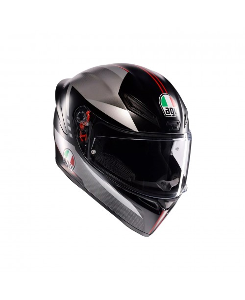 Шлем AGV K1 S E2206 LAP MATT BLACK/GREY/RED (old PN 2118394001_034)