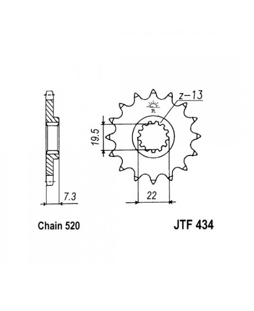 Звезда приводная передняя JT Sprockets JTF434.13
