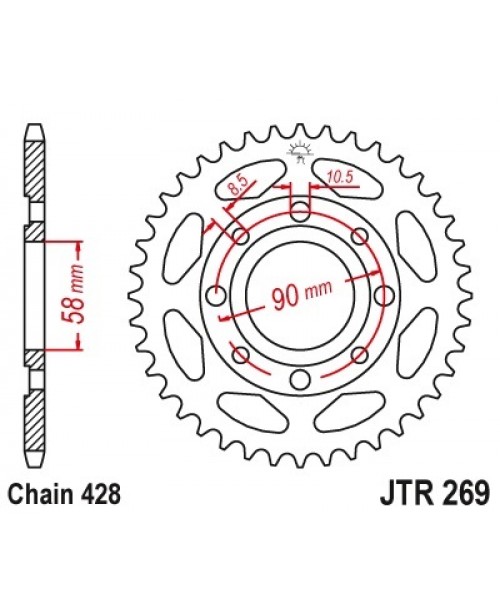 Звезда приводная задняя JT Sprockets JTR269.35