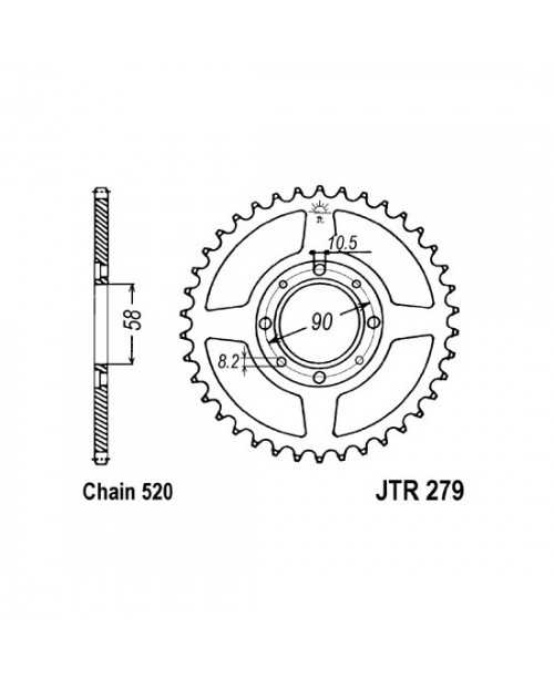 Звезда приводная задняя JT Sprockets JTR279.35