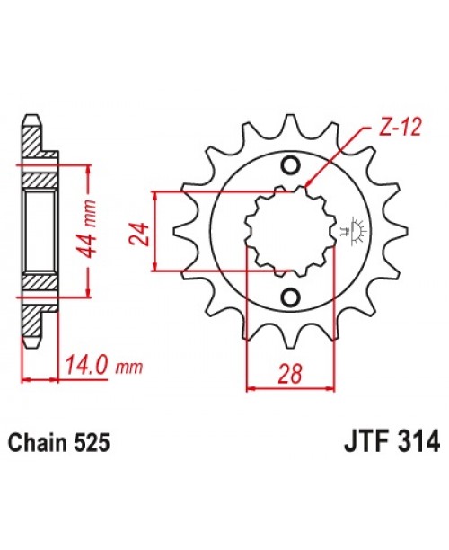 Звезда приводная передняя JT Sprockets JTF314.16RB