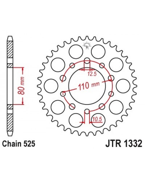 Звезда приводная задняя JT Sprockets JTR1332.45