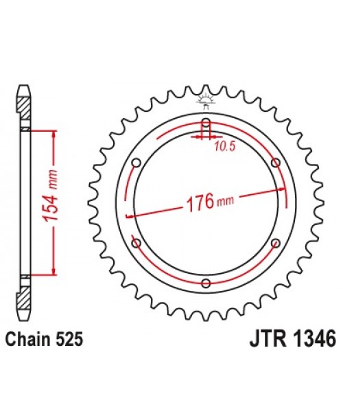 Звезда приводная задняя JT Sprockets JTR1346.44