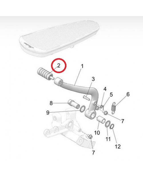 Упор рычага переключения передач/заднего тормоза INDIAN SPRINGFIELD 111 5418063