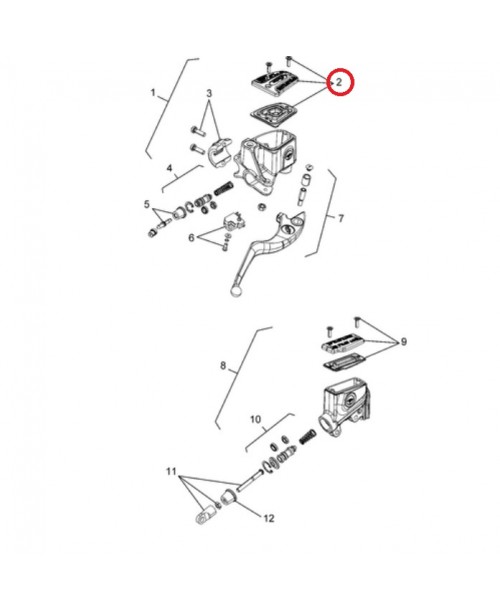 Крышка бачка тормозной жидкости INDIAN комплект с прокладкой 2209256