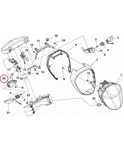 Кронштейн указателя поворота DUCATI XDIAVEL 1260 передний правый 8291F352A