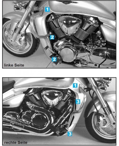 Защитные дуги двигателя HEPCO&BECKER хром SUZUKI M1800 (VZR) R Intruder 2006-2012 комплект 5013511 00 02