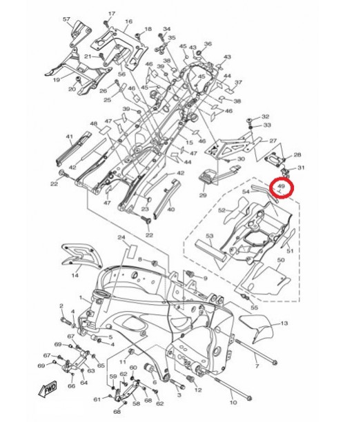 Пластик рамы YAMAHA YZF-R1 14B21-10N20-00