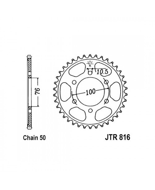 Звезда приводная задняя JT Sprockets JTR816.46 SUZUKI GSF, GSX, GSX-R, GT, RF 550-1200 1974-2005