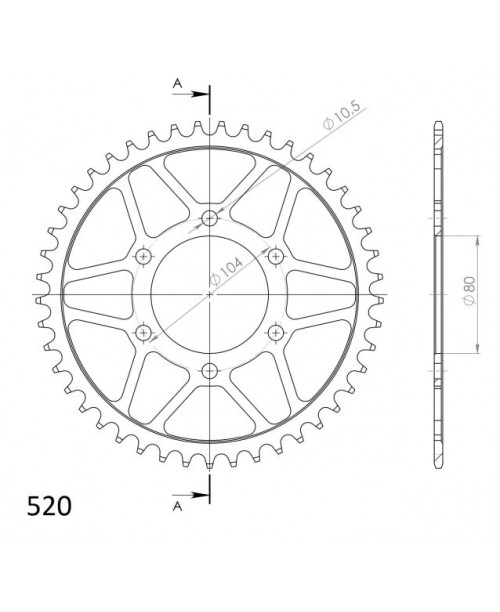 Звезда приводная задняя SUPERSPROX KAWASAKI EN, ER-6F, ER-6N, EX, KLE, Z, ZR, ZX-6R, ZX-6RR, ZXR 400-800 1988-2020