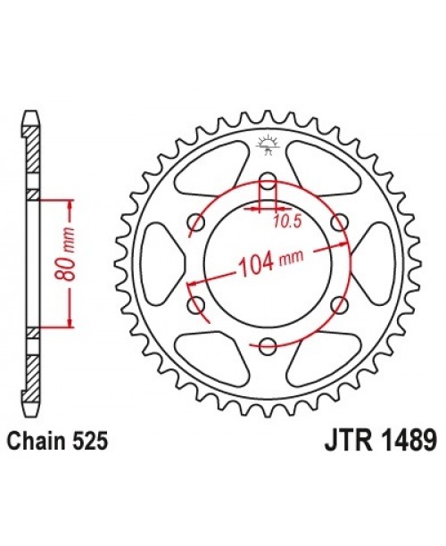 Звезда приводная задняя JT Sprockets JTR1489.39ZBK Kawasaki