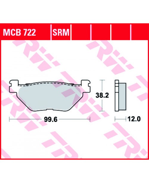 Тормозные колодки TRW MCB722SRM MBK SKYLINER; YAMAHA XP 400/500/530 2000-2019