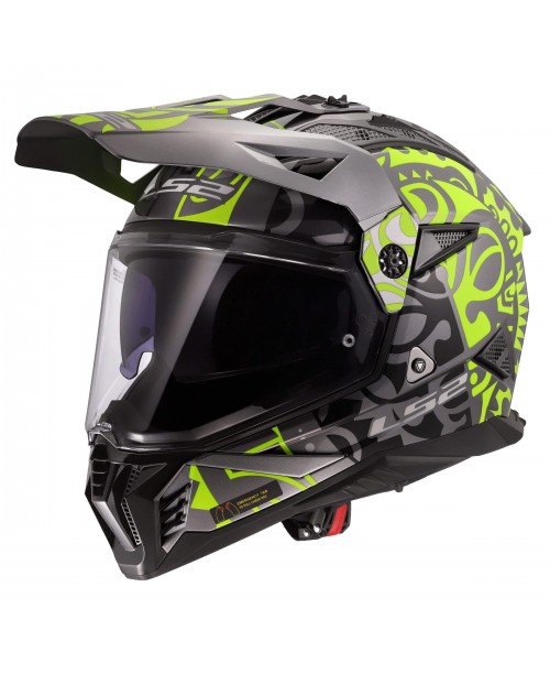 Шлем LS2 PIONEER II RANGI H-V YELLOW MX702