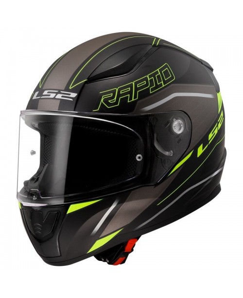 Шлем LS2 RAPID II ROKKU MATT BLACK H-V YELLOW FF353