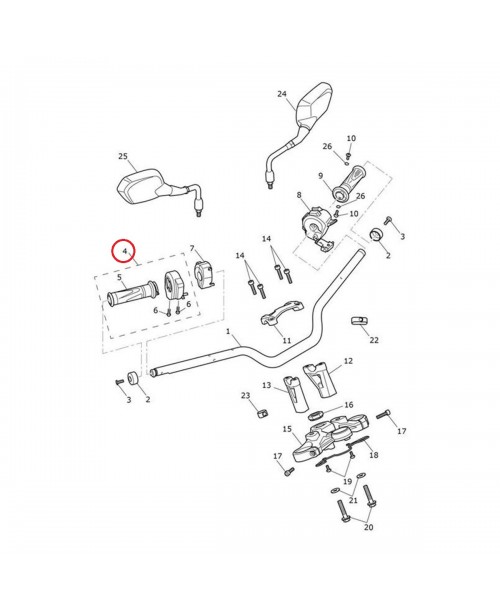 Ручка газа TRIUMPH Trident 660, SPEED TWIN RS 1200 в сборе c APS T2046075