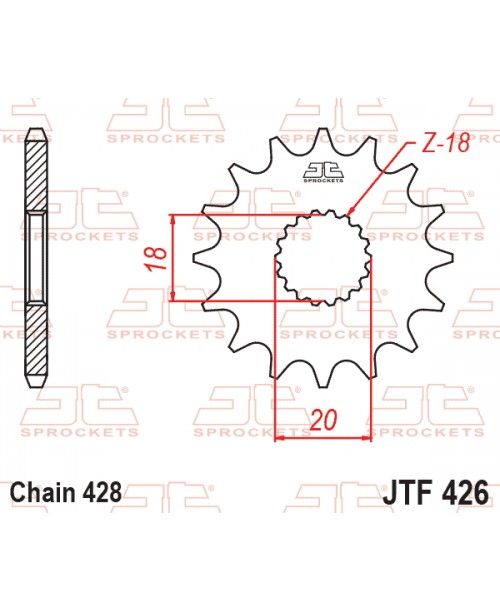 Звезда приводная передняя JT Sprockets JTF426.13 SUZUKI ALT, DR, GN, GS, RM, SP 100/125 1976-2001