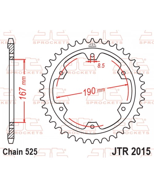 Звезда приводная задняя JT Sprockets JTR2015.50 TRIUMPH TIGER 850/900