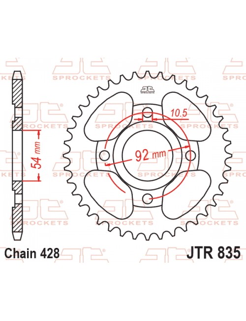 Звезда приводная задняя JT Sprockets JTR835.49 YAMAHA RD, RZ, SR, TZR 80/125 1982-2003 Звезда приводная задняя JT Sprockets JTR835.49 YAMAHA RD, RZ, SR, TZR 80/125 1982-2003