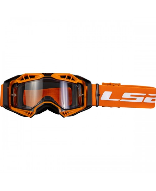 Очки кроссовые LS2 AURA ENDURO BLACK H-V ORANGE WITH CLEAR VISOR