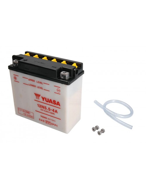 Аккумулятор 12N5.5-4A YUASA 12В 6Ач 60A L+ 135x60x130 мм KAWASAKI H2A, H2B 125/400/750 1973-2017