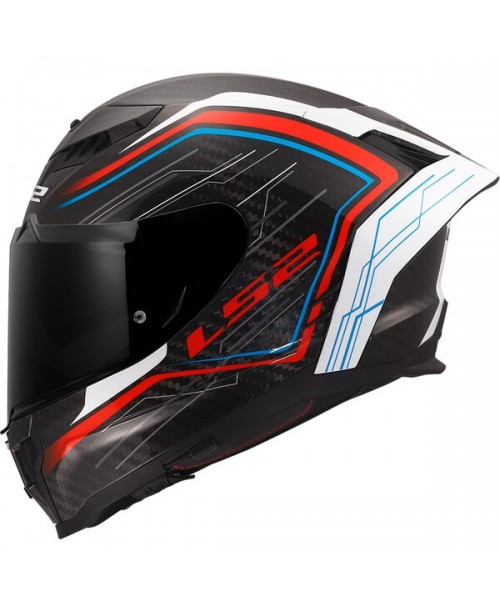 Шлем LS2 DRAGON CARBON 6K SUBIC WHITE BLUE RED FF807