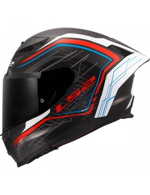 Шлем LS2 DRAGON CARBON 6K SUBIC WHITE BLUE RED FF807
