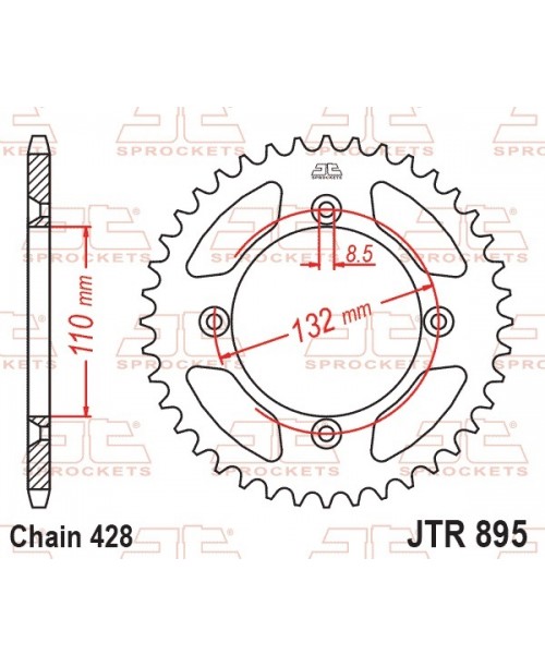 Звезда приводная задняя JT Sprockets JTR895.49 KTM SX, XC 85/105 2003-2018