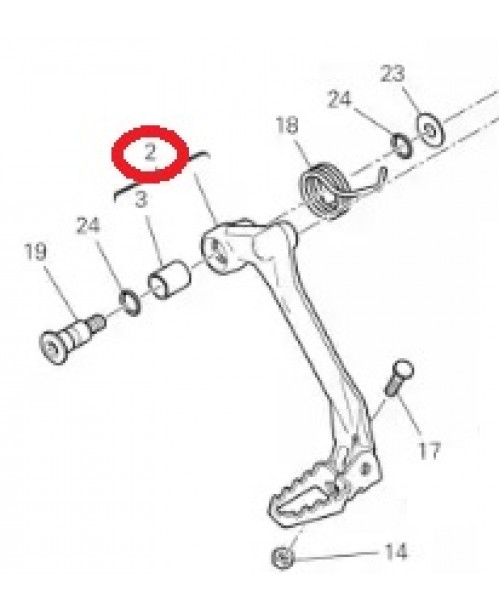 Педаль заднего тормоза DUCATI V20A MULTISTRADA V4 RS 2024-2025 45721-312AA