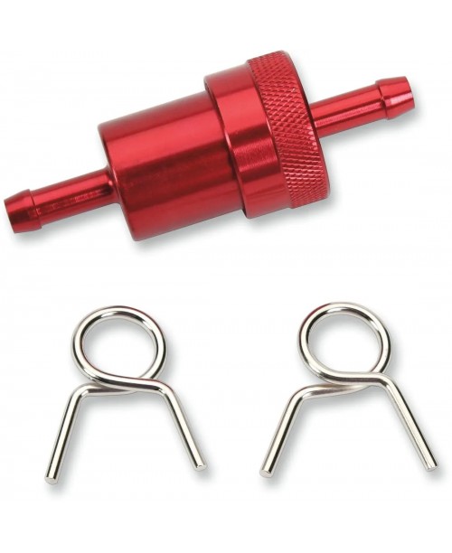 Топливный фильтр EMGO Aluminum Red 1/4 (диаметр шланга 6,4 мм - 1/4") комплект с хомутами
