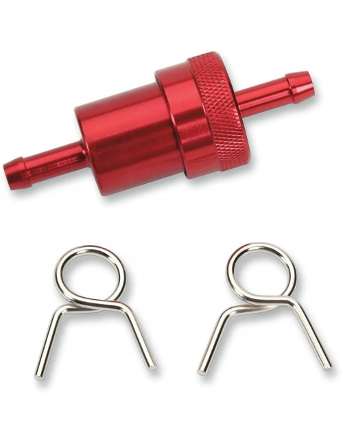 Топливный фильтр EMGO Aluminum Red 1/4 (диаметр шланга 6,4 мм - 1/4") комплект с хомутами Топливный фильтр EMGO Aluminum Red 1/4 (диаметр шланга 6,4 мм - 1/4") комплект с хомутами