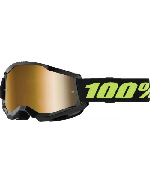 Очки кроссовые 100% STRATA 2 SOLAR ECLIPS MIRROR GOLD