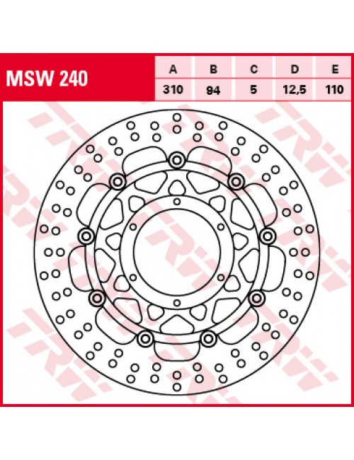 Тормозной диск TRW MSW240 передний HONDA CB 1000R/1000RA ABS/1000RA ABS /1000RR (Fireblade)/1300/130