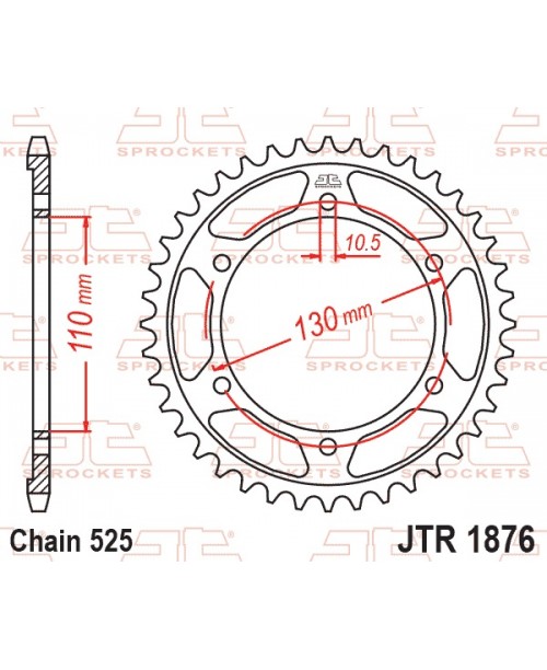 Звезда приводная задняя JT Sprockets JTR1876.42 YAMAHA YZF-R7 700 2022-2023