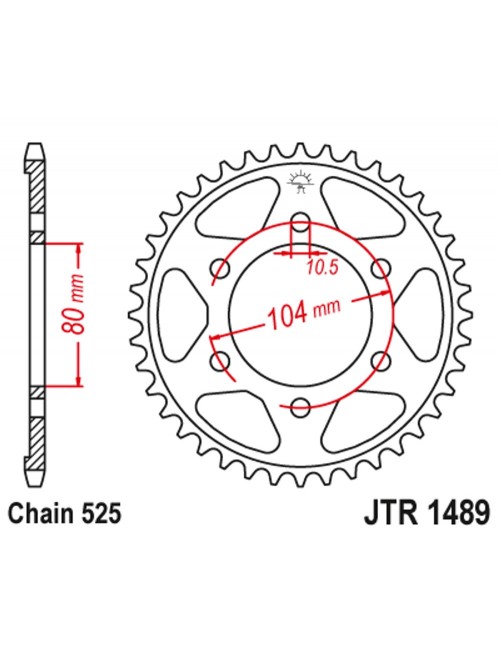 Звезда приводная задняя JT Sprockets JTR1489.43ZBK KAWASAKI KLZ, Z, ZR, ZX-10R, ZX-6R, ZX-7R, ZX-7RR, ZX-9R, ZZR 600-1000 1996-2020