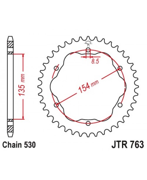 Звезда приводная задняя JT Sprockets JTR763.40ZBK DUCATI Multistrada 1200/1260 2010-2022