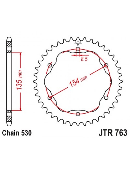 Звезда приводная задняя JT Sprockets JTR763.40ZBK DUCATI Multistrada 1200/1260 2010-2022
