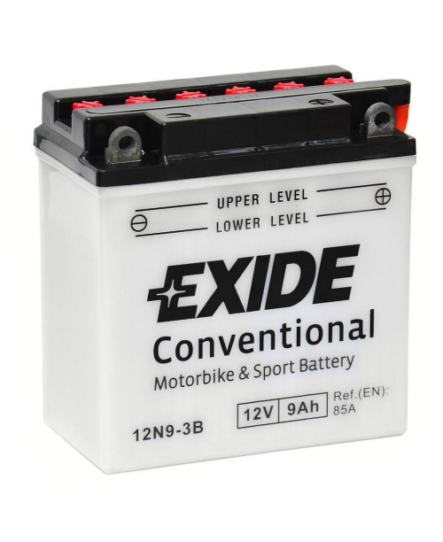Аккумулятор EXIDE 12В 9Ач 85A 135x75x140мм KAWASAKI H1/KH 12N9-3B EXIDE