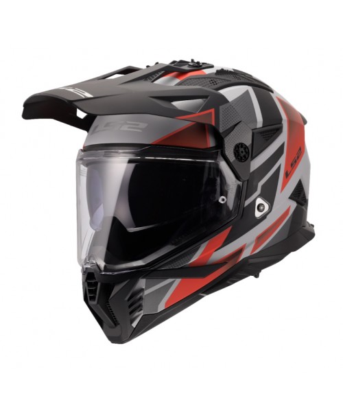 Шлем LS2 PIONEER II BLOCK GREY RED-06 MX702