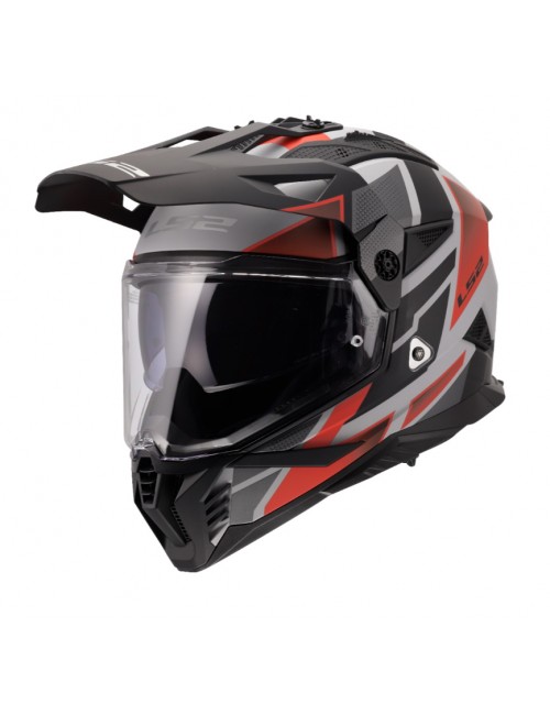 Шлем LS2 PIONEER II BLOCK GREY RED-06 MX702
