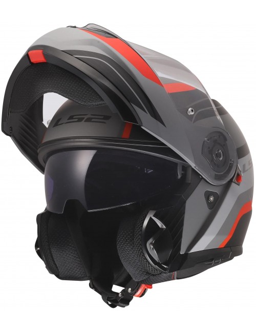 Шлем LS2 STROBE II MONZA BLACK GREY RED FF908