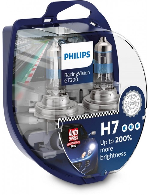 Лампа H7 PHILIPS 12В 55Вт PX26D GT200 3500K 2шт PHI 12972RGTS2