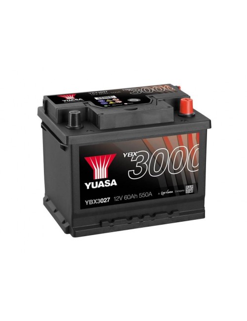 Аккумулятор YUASA 12В 62Ач/550A (EN) YBX3000 SMF/YBX3027